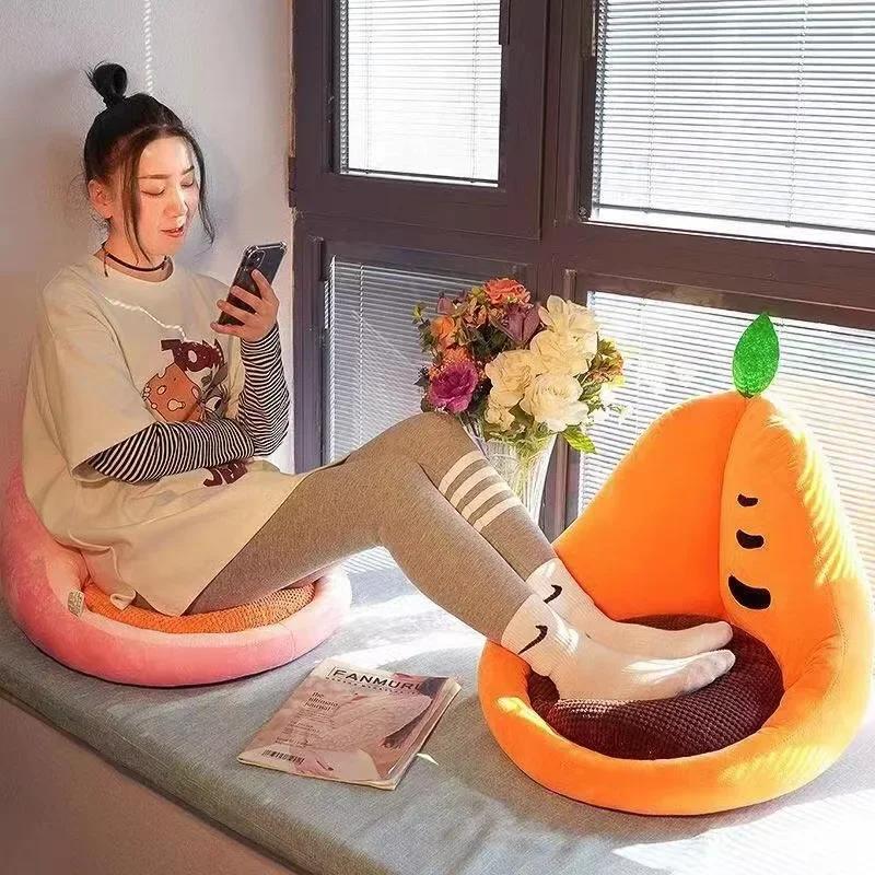 Plush Seat Cushion Soft Comfortable Plush Waist Support Chair Cushion Cute Office Chair Cushion Birthday Present Cojines