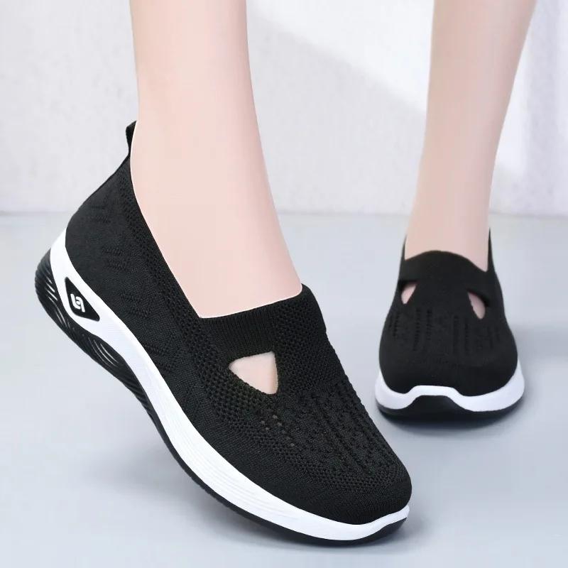 Fashion Women's Shoes Mesh Breathable Casual Shoes Soft Sole Walking Flat Shoes for Women Non Slip Sneaker Slip on Loafers Zapatos Mujer