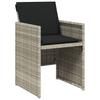 Vidaxl 7-Cz. Garden Furniture Set With Cushions, Grey, PE Rattan