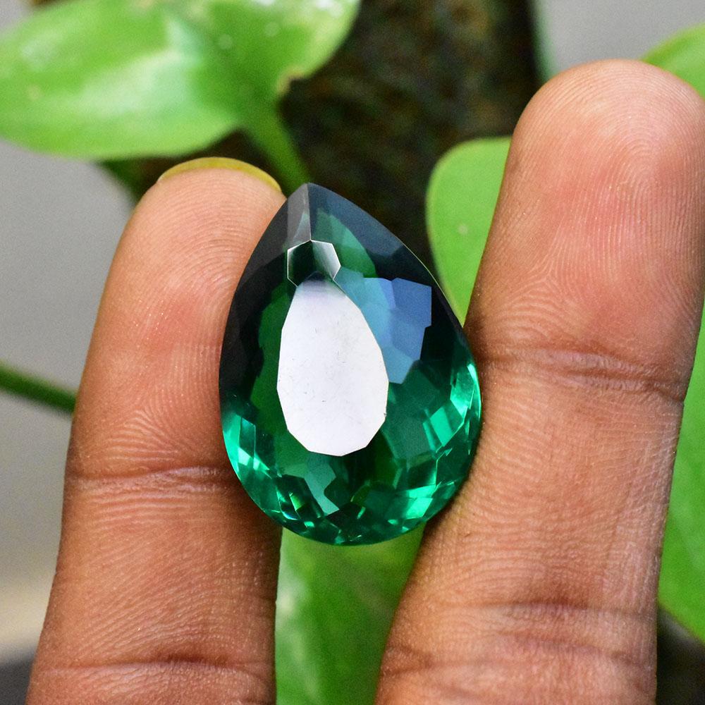 Brazilian Natural Green Garnet 31.70 Ct Pear Shape Loose Gemstone