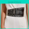 Buttonhole Double Row Extended Womens Waistband Elastic Decoration Dress