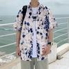 Summer Beach Suit Men's Ice Silk Floral Shirt Two-piece Set Quick-drying Seaside Summer Clothing