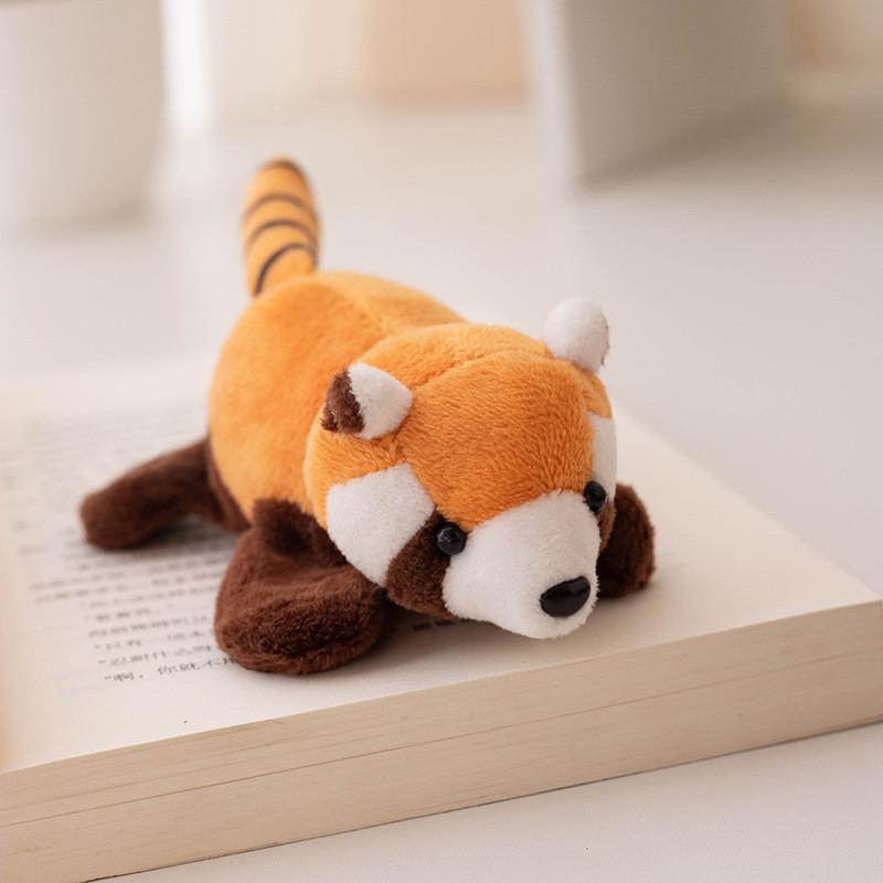 Adorable Panda Plush Wrist Rattle Toy Cute Raccoon Keychain Refrigerator Magnet