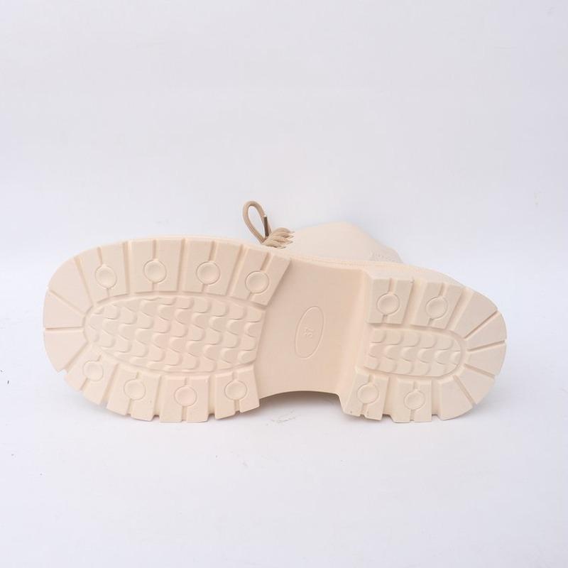 Plus Size Fall/Winter 2025 Women's Boots Martin Boots with Fleece Thick Soles and Lace-up Black Classic Booties for Women