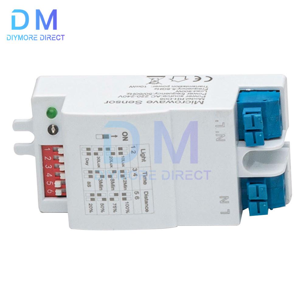5.8GHz LED Microwave Radar Sensor Light Switch Human Body Motion Induction Sensor Controller Switch AC 220V-240V