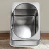 Large Open Style Cat Litter Box Stainless Steel High Sided Cat Bedpans Anti-Splash Metal Kitty Tray Easy Clean Cats Washroom