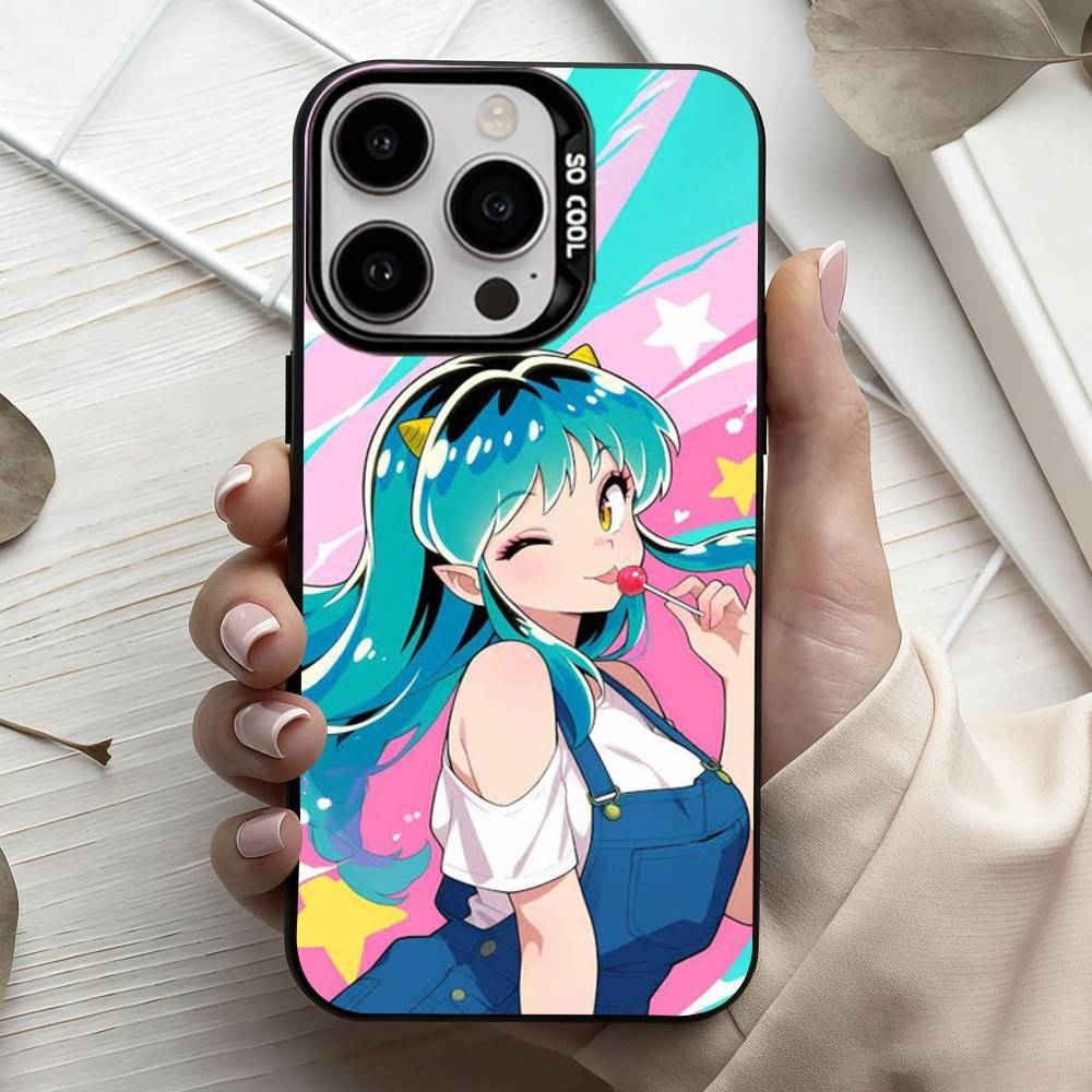 U-Urusei Yatsura L-Lum Mobile Phone Case For iPhone17,16,15,14,13,12,11 Plus,Pro Max Black Candy Silver Plated Cover