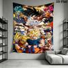 Dragon Ball Wall Tapestry Aesthetic Wall Hanging Printed Fabric Blanket Decorative Tapestries For Bedroom Living Room Home Decor