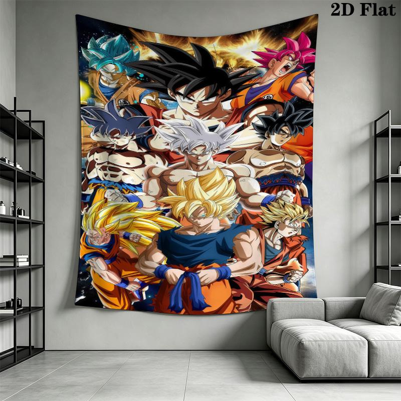 Dragon Ball Wall Tapestry Aesthetic Wall Hanging Printed Fabric Blanket Decorative Tapestries For Bedroom Living Room Home Decor