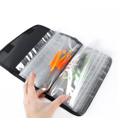 Fishing Lure Storage Wallet Waterproof Bait Bag Fishing Tackle Bag with Carabiner Soft Bait Case