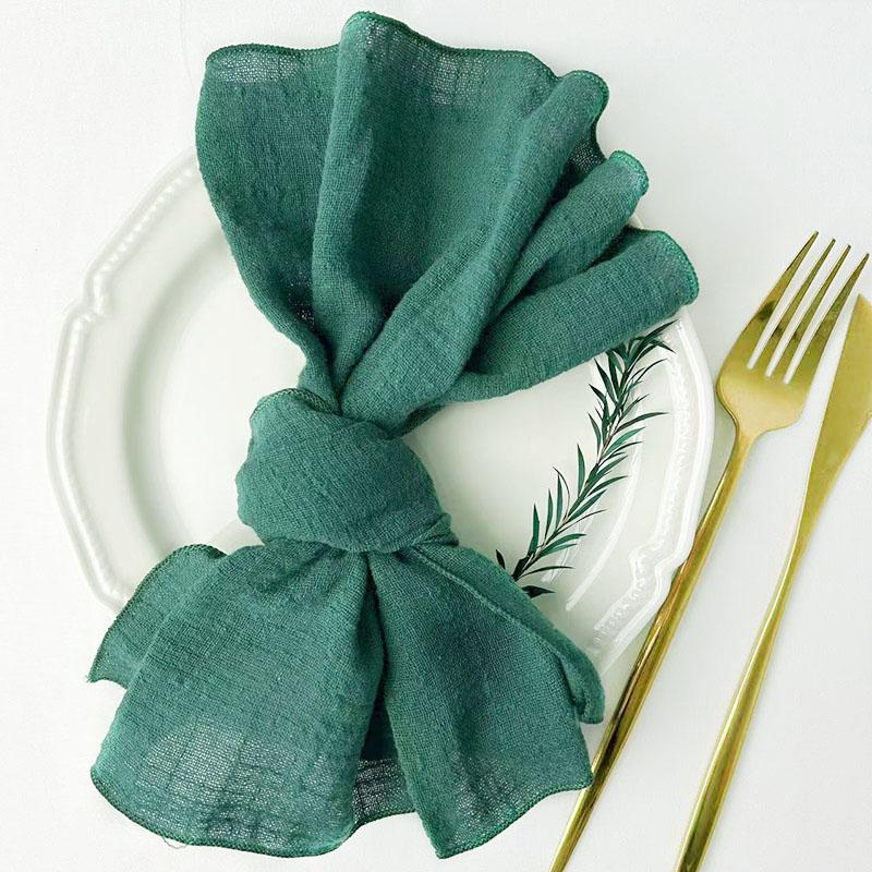 50pcs Cloth Napkins 100% Cotton  Gauze Fabric 30x30cm For Wedding Party Birthday Tea Towel Table Baby Shower Christmas Napkins