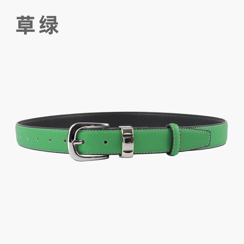 Curea de piele pentru femei, curea simplă retro cu blugi, curea pentru pantaloni casual, model pentru femei.