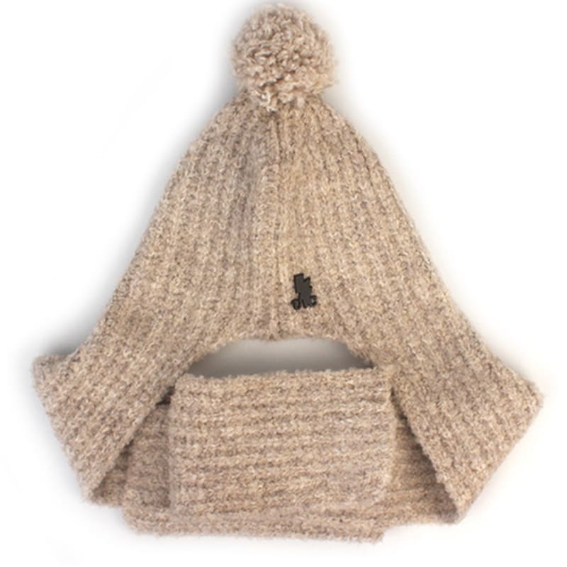 Universal Chemistry Wool Beige Ball Hood Muffler Hat Muffler Hat