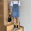 Summer Denim Overall Dress Women Sleeveless Jeans Dresses Casual Loose Strap