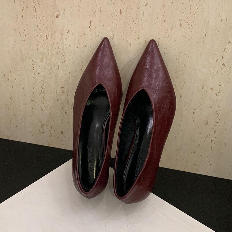 Fashion Pointed Toe Footwear Slip On Pumps Women Heeled Shoes Casual Female Fashion Shallow Ladies Low Heel Shoes 2025 New
