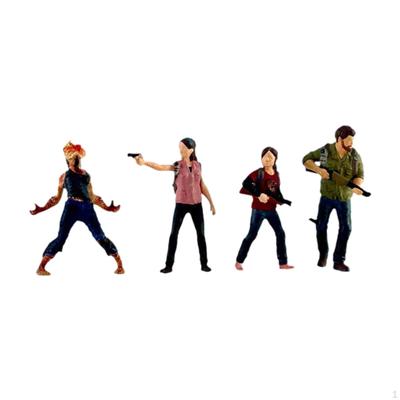 4x 1/64 Scale Miniature Figures Tiny People Resin Realistic Desk Decoration Dioramas