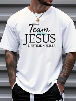 T-shirt Team Jesus Membro a Vita Grafica Fede Cristiana Maglietta Regalo