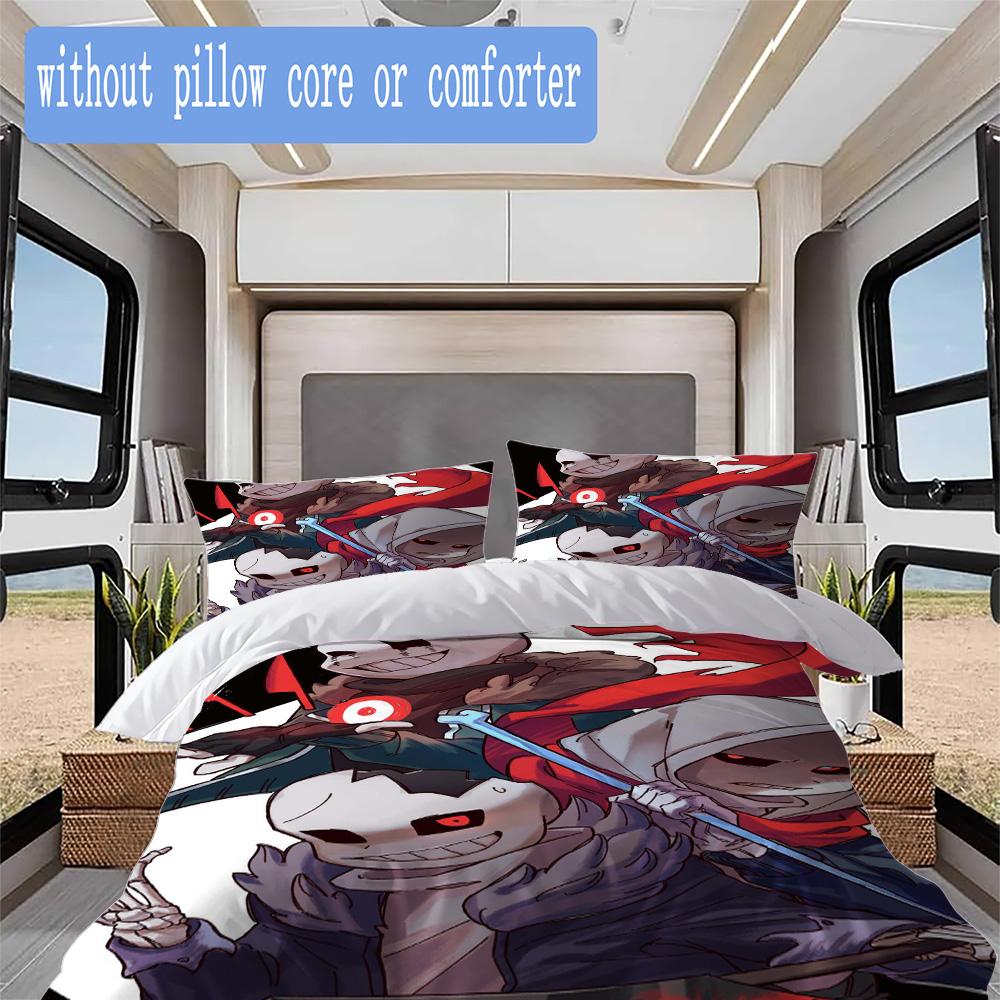 Mysterious Dungeon Anime Pattern Bedding,Quilt Set Quilt Cover Pillowcase Home Birthday Gift (1*duvet cover+2*pillowcase,without core)ZSJT0917353