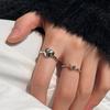 Adjustable Open Heart Ring: Women's Stylish Stackable Hip Hop Index Finger Jewelry