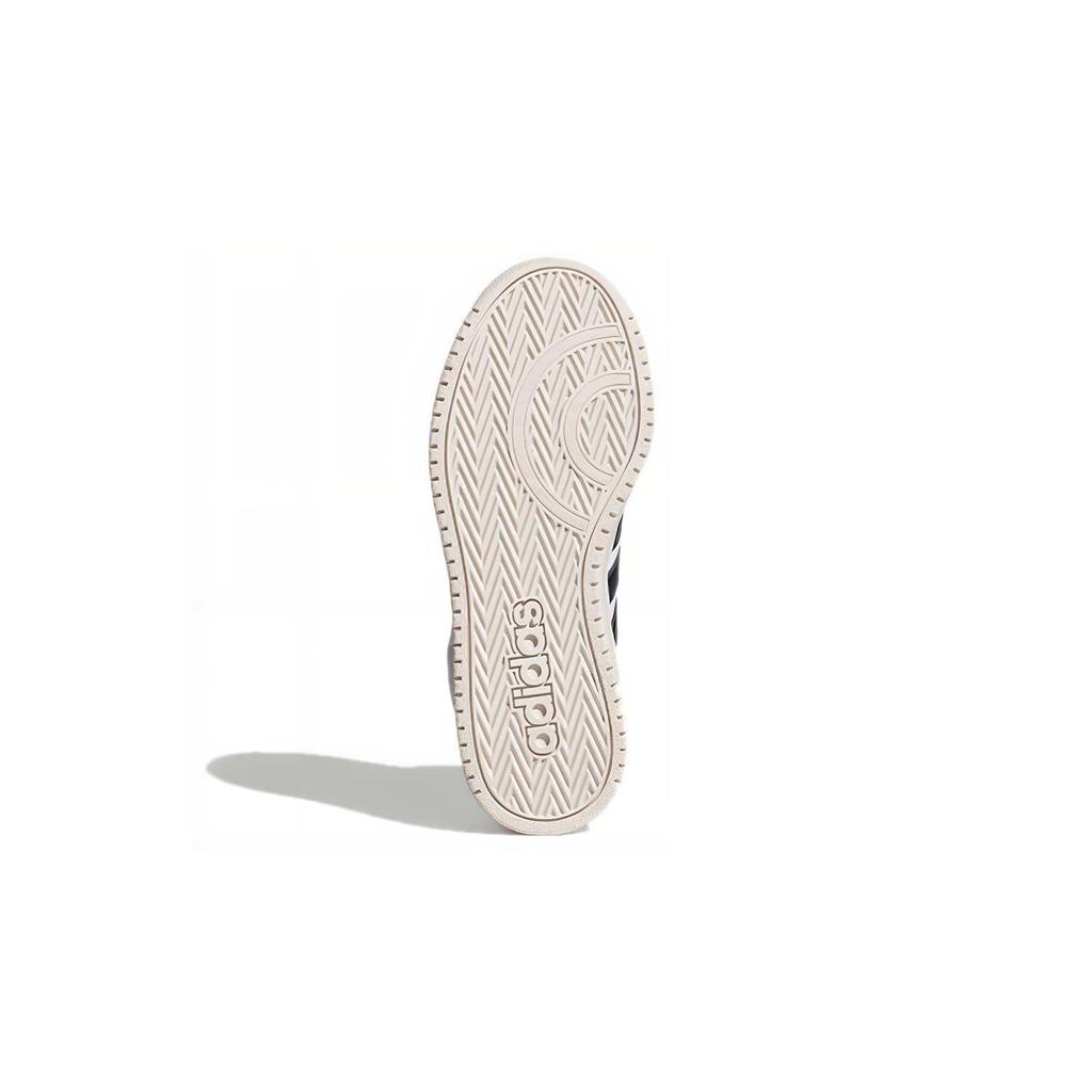 Adidas Neo Hoops 2.0 K Synthetic Leather Abrasion Resistant Mid top Kids' Skateboarding Shoes White Black Kids' FY7700