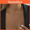 Stylish Retro Three Layer Necklace With Unique Geometric Shape For Fashionable Women