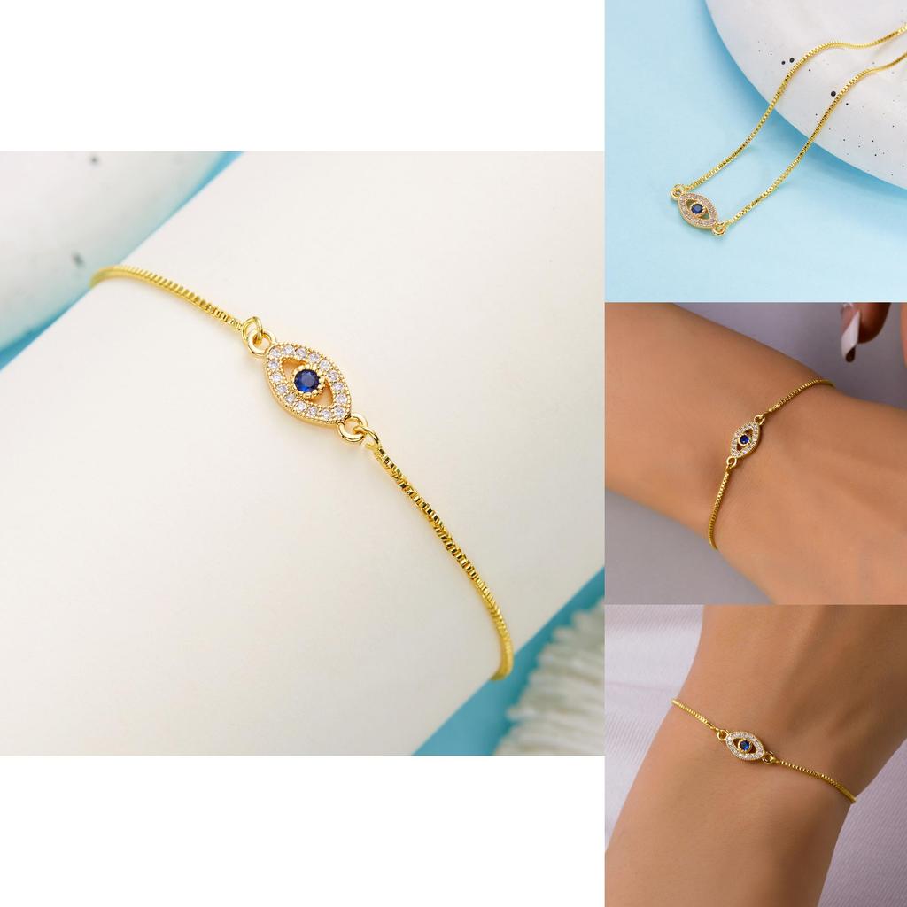 Fashion Pulling Bracelet With Blue Eye Design And Rhinestone Decor For Men And Women