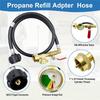 A84X-Propane Tank Adapter For 1 Lb. Tanks,Upgraded Propane Refill Adapter Hose, 4 FT/48 Inch Propane Extension Refill Hose