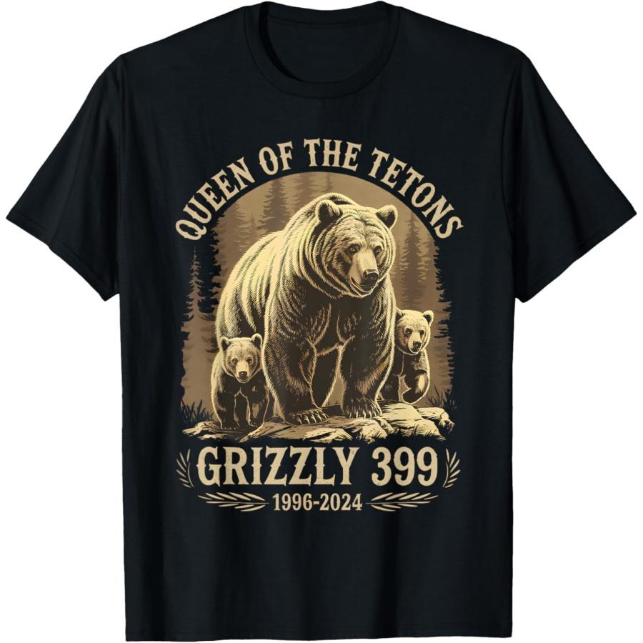Queen Of The Tetons Grizzly 399 National Park-1996 2024 T-Shirt XXXXXL чёрный