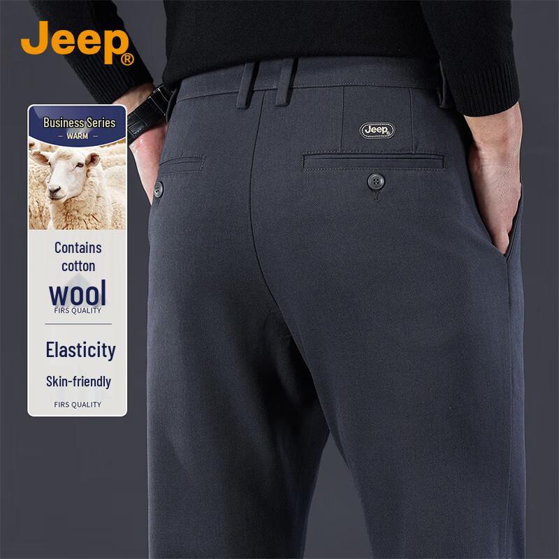 JEEP Men s Wool Blend Casual Straight-Leg Pants 36