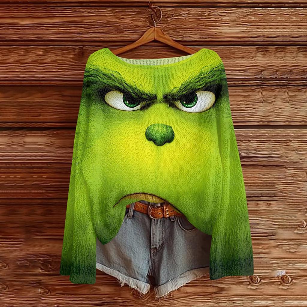 Christmas Sweatshirts For Women Knit Sweater Cute Shirt Fall Crewneck Pullover Tops