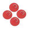 4PCS D Ring Patch PVC Round Shape Strong Stainless Steel D Ring Pad for Boat Raft Paddle Board Red