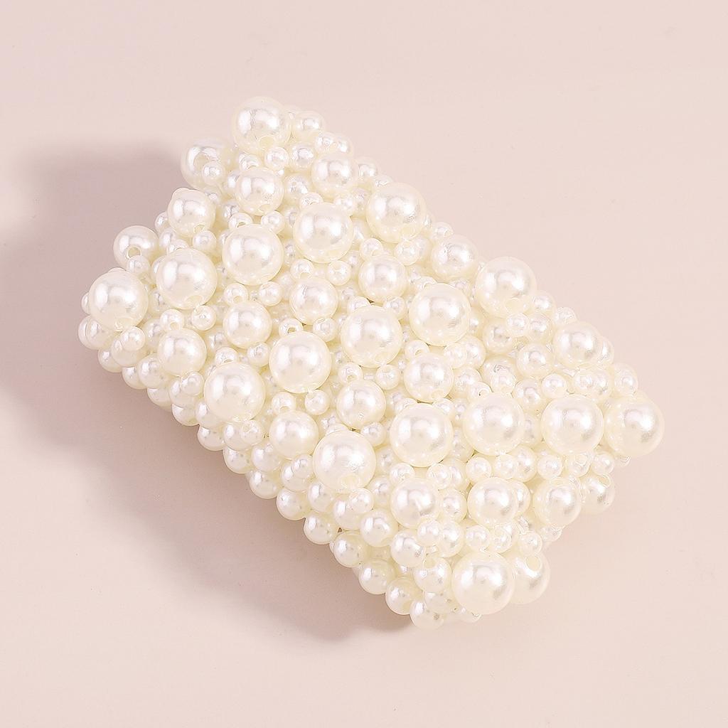 Elegant Geometric Minimalist Bracelet Multi Row Elastic Wide Pearl Creative Internet Celebrity Fashion Bracelet For Women