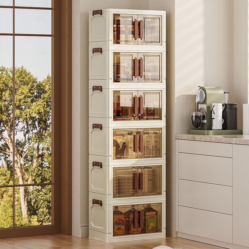 

Многослойная складная двухдверная пластиковая полка для хранения закусок и мелочей Medium Basic