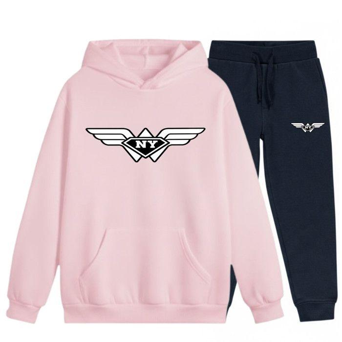 Jogging Enfant Fille NY Aigle Rose - Survêtement Sport 3-14 Ans - Rose