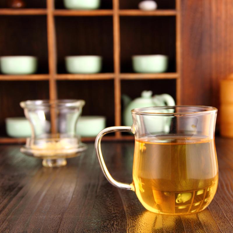 Transparent Borosilicate Glass Tea Infuser Cup with Filter - Stylish Office Tea Separator for Men and Women