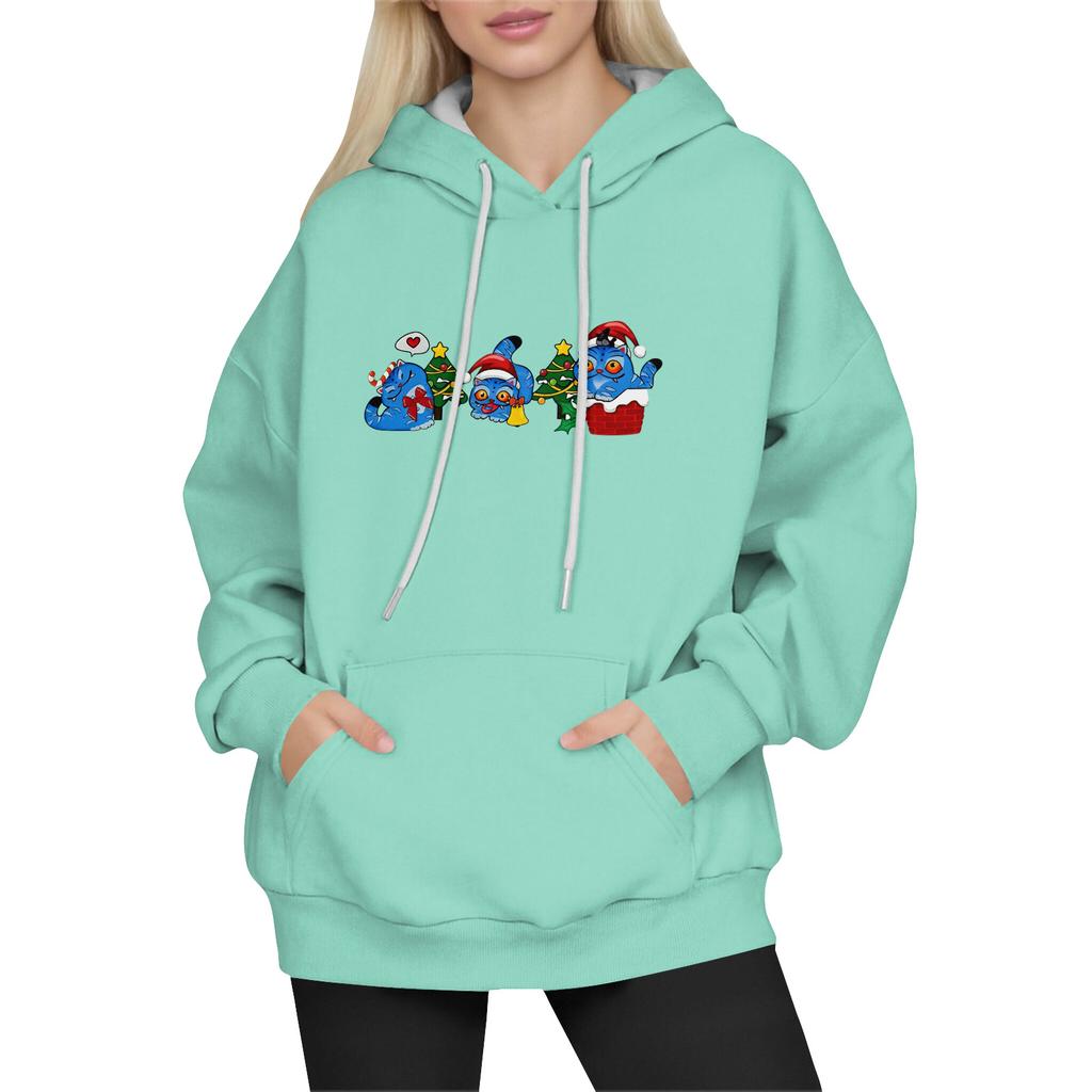 Women's Fashion Long-Sleeve Pullover Hoodie with Fun Movie-Inspired Prints