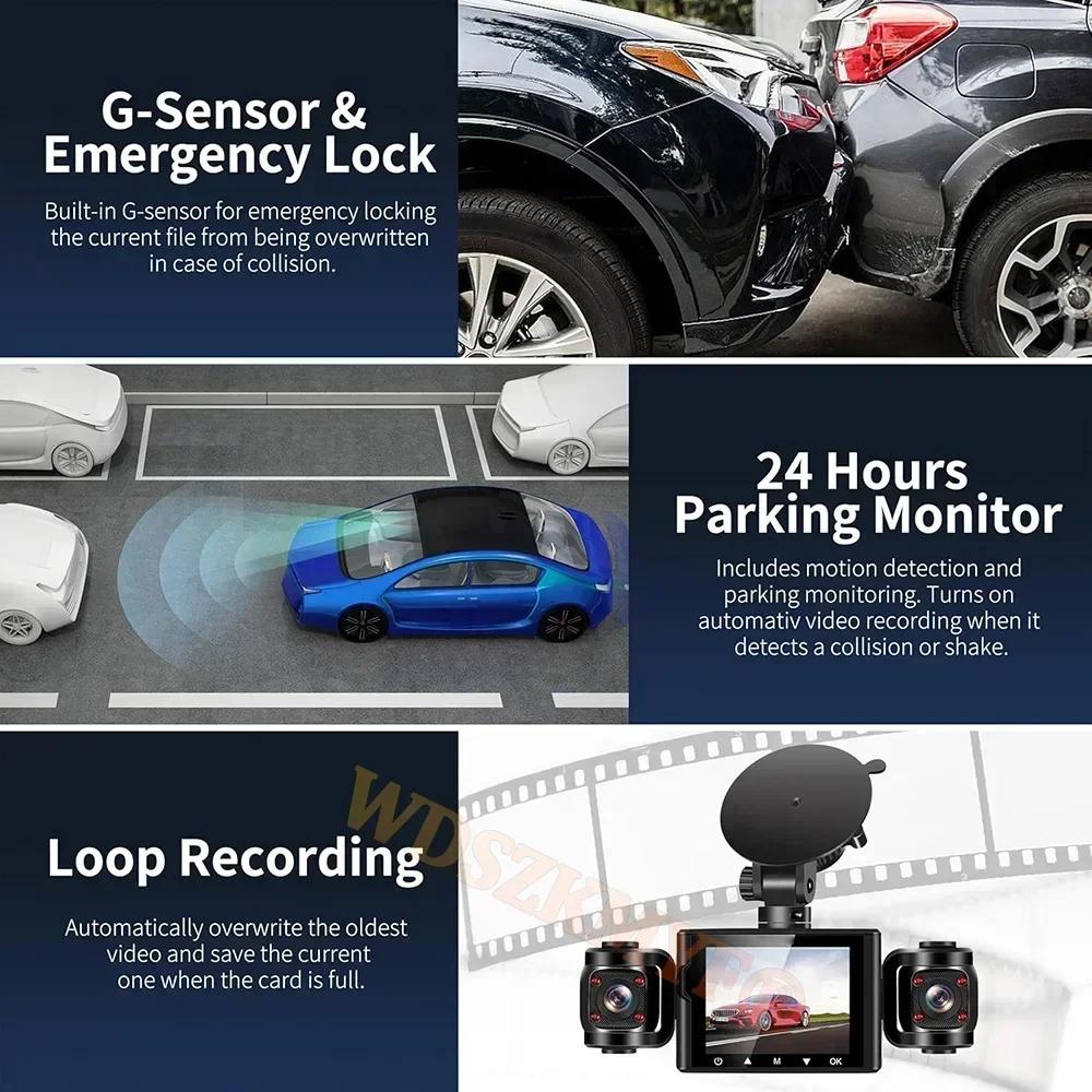 360° Car Dash Cam 3/4 Channels Video Recorder WIFI 1080P Car DVR 3Lens Front left right Rear camera Black Box Car accessory