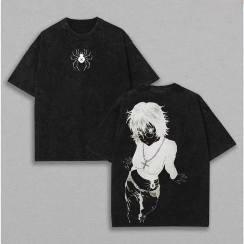 

Hunter X Hunter Killua Zoldyck Anime Washed T Shirt Spring Summer Vintage Mens Women Cotton Casual Oversized Tee Top Streetwear M