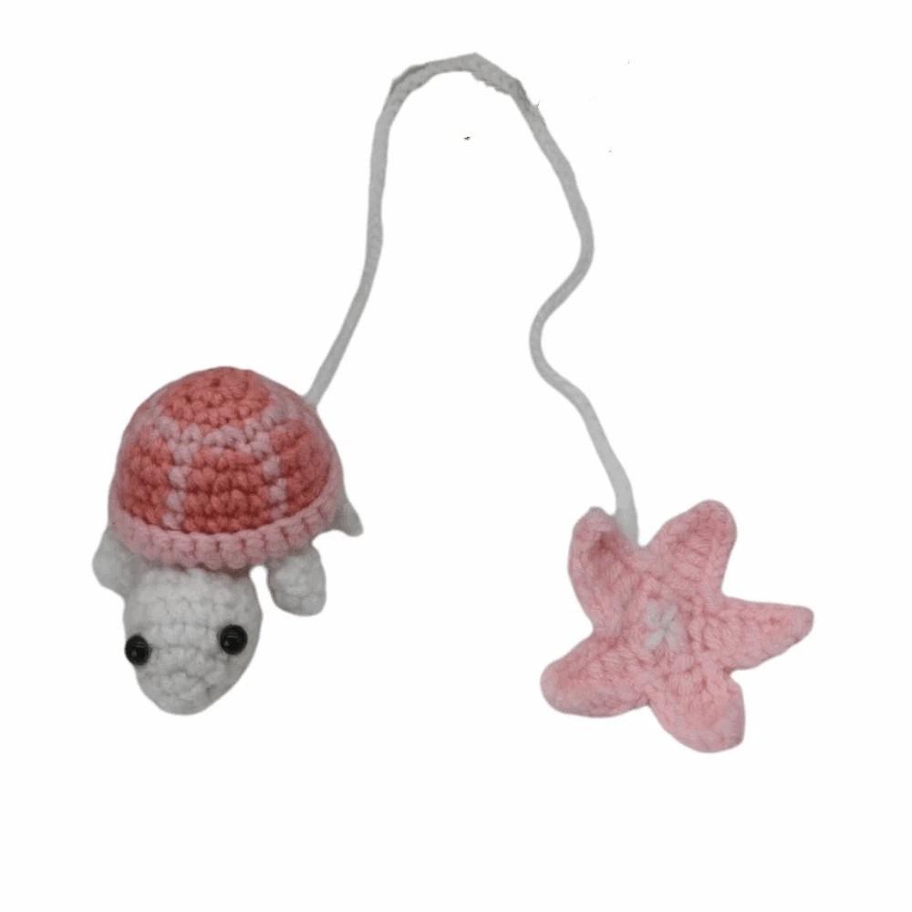Multi-Purpose Crochet Turtle Handmade Curtain Tieback Creative Bag Hanging Charm Home Decoration