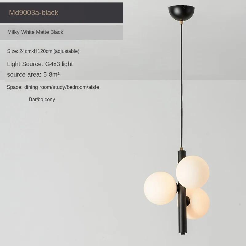 

3 Glass Balls LED Chandelier droplight Modern Nordic Style Ceiling Hanging lamp Dining Room Bedroom Bedside Pendant Lamp WF1029 Warm White