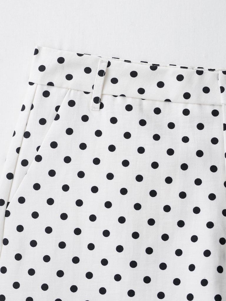 2025 Autumn Women's Polka Dot Puff Sleeve Jacket and Casual Pants Set