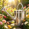 Large Capacity Watering Can Sturdy Stainless Steel Removable Spray Head Ergonomic Design for Watering Flowers and Potted Plants