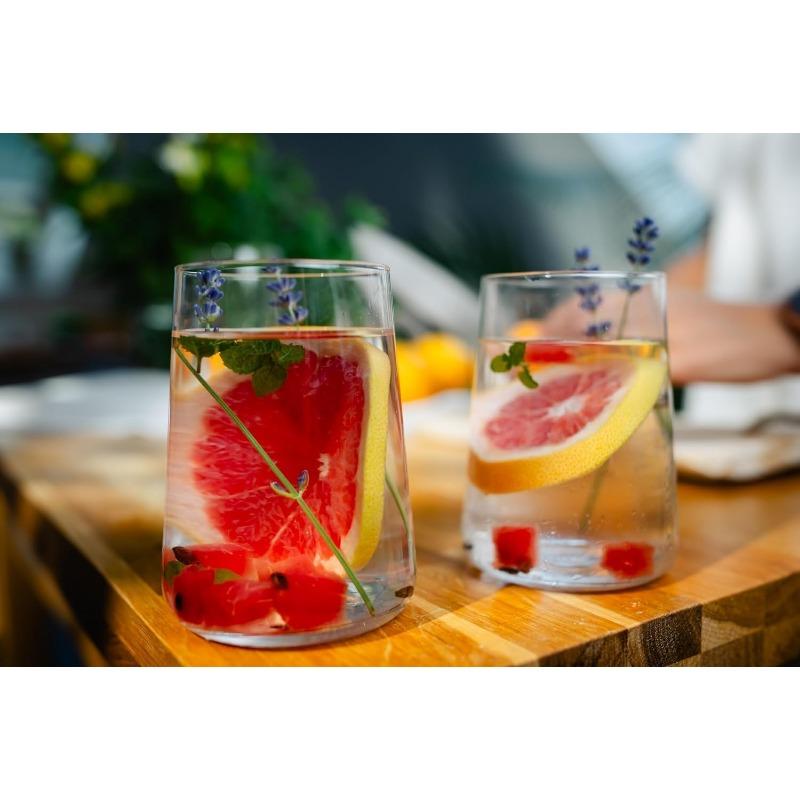 Glasses for Water, Juices and Other Drinks | Elegant Design | Set of 4 - Capacity 16.6 Fl Oz- Infinity Collection