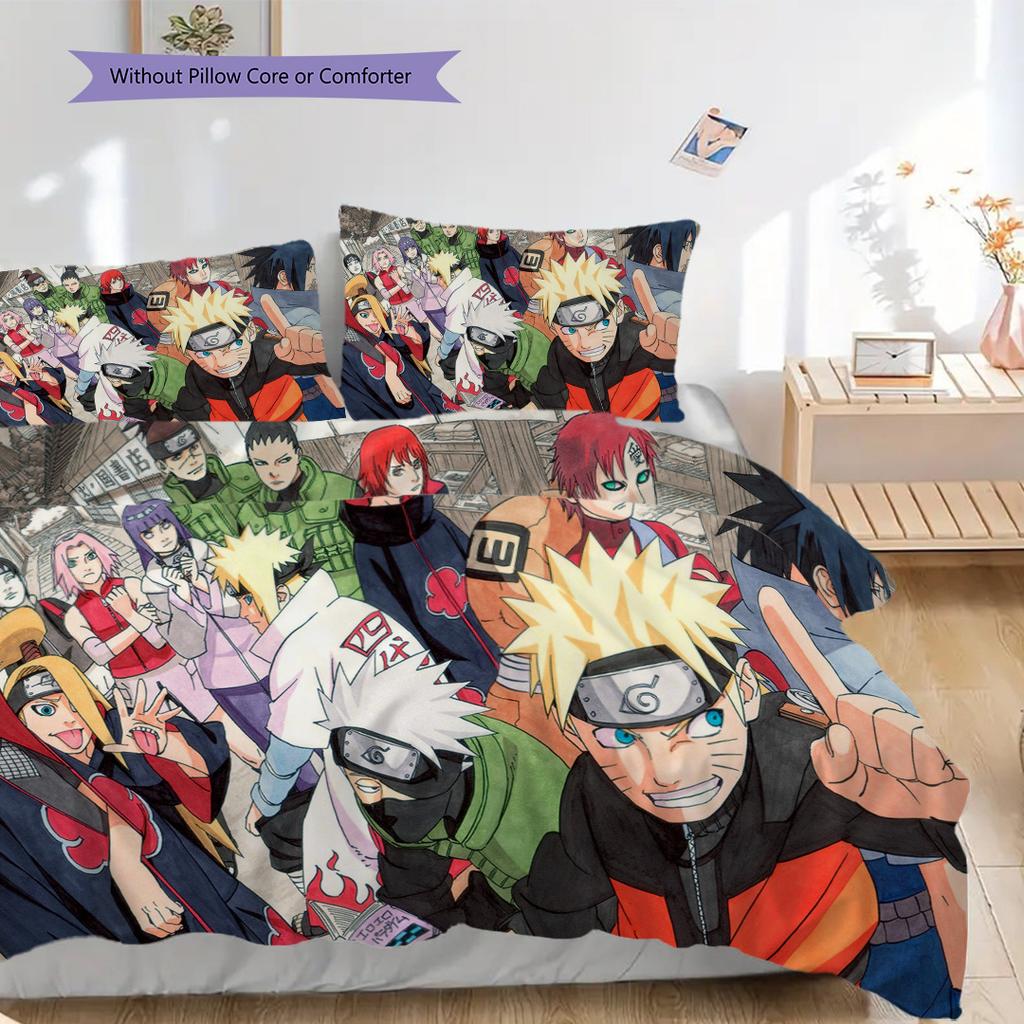 Naruto Set Anime Comforter Duvet Cover Sets Threepiece Set 1 Duvet Cover 2 Pillowcase Without Core Christmas Birthday Gift