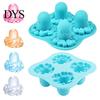 Four-piece Ice Mold Octopus Cube Tray Mold, 4 Grid Maker, Food Grade Soft TPR Easy Release for Jelly Chocolate Drinks And Cocktails Flexible
