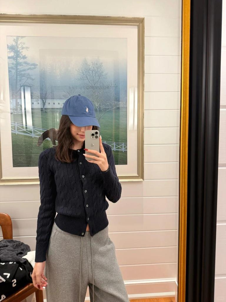 High-Quality Ralph 25 Early Autumn Cotton Cable Knit Sweater with Small Pony Embroidery - Round Neck, Long Sleeve Cardigan