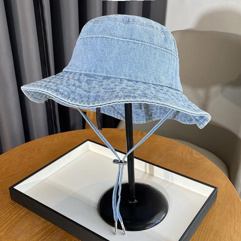 New washed denim bucket hat women's summer mountaineering climbing shading sun protection hat men's retro old hat
