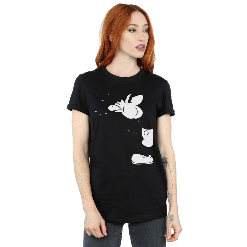 Disney Womens/Ladies Mickey Mouse Cut Cotton Boyfriend T-Shirt