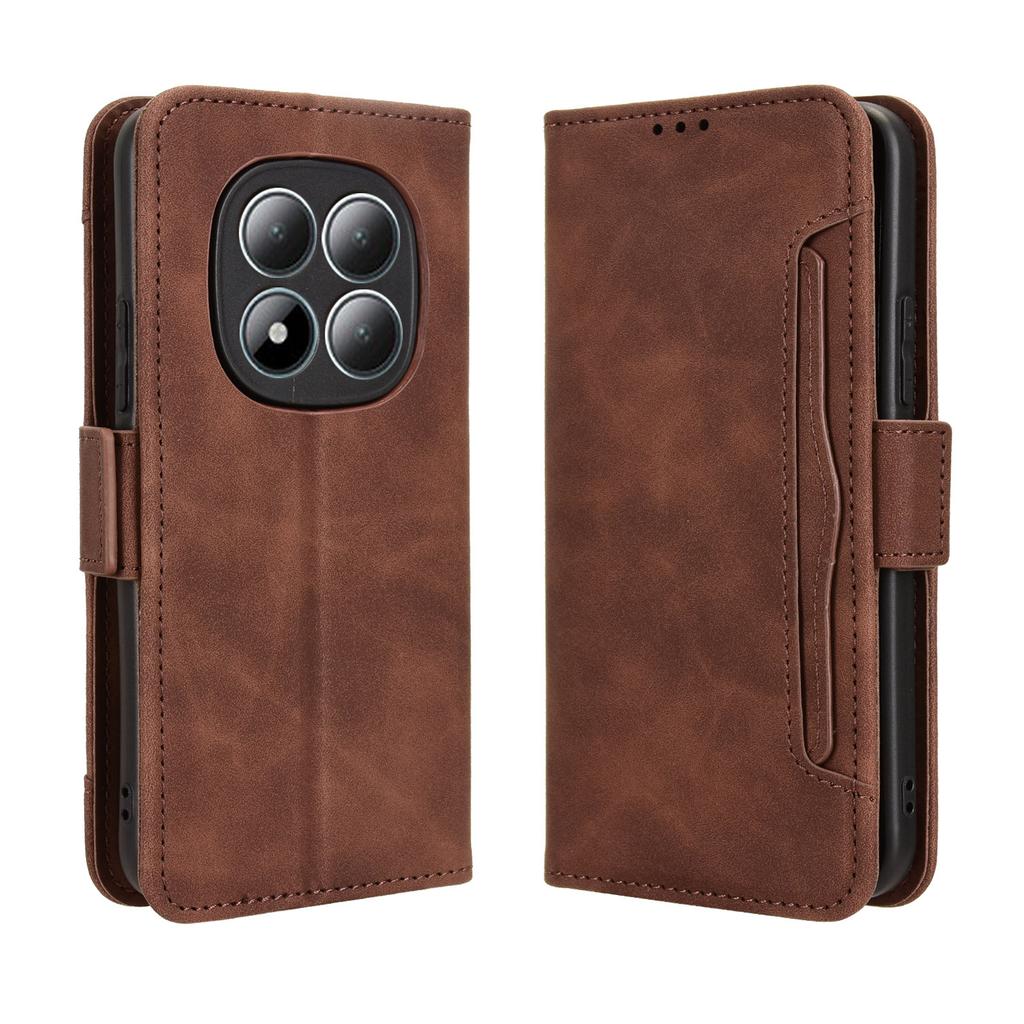 Pro Xiaomi Redmi Note 15 Pro 5G (Globální) Kožené pouzdro Kryt peněženky na telefon s více sloty na karty