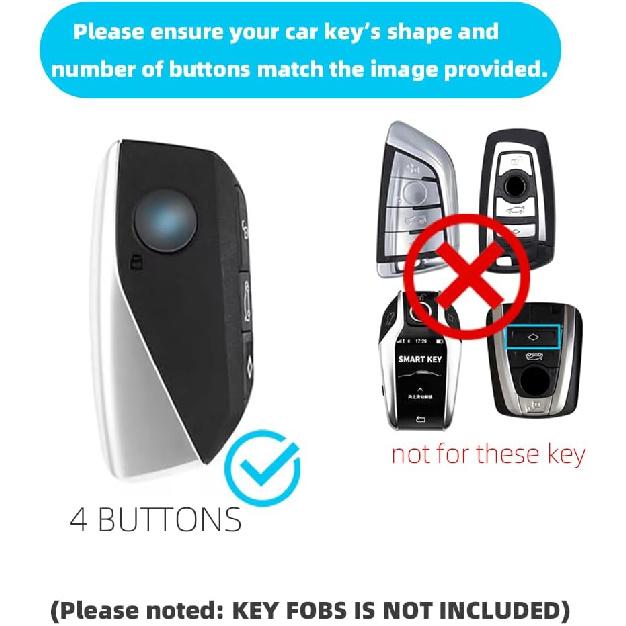 2PCS Key Fob Cover Compatible with BMW X1 Msport X2 X5 G05 M60i X5M X6 X7 740i X3 M50 540i 2024 2025 2026 Protector Silicone Case with Little Lanyard
